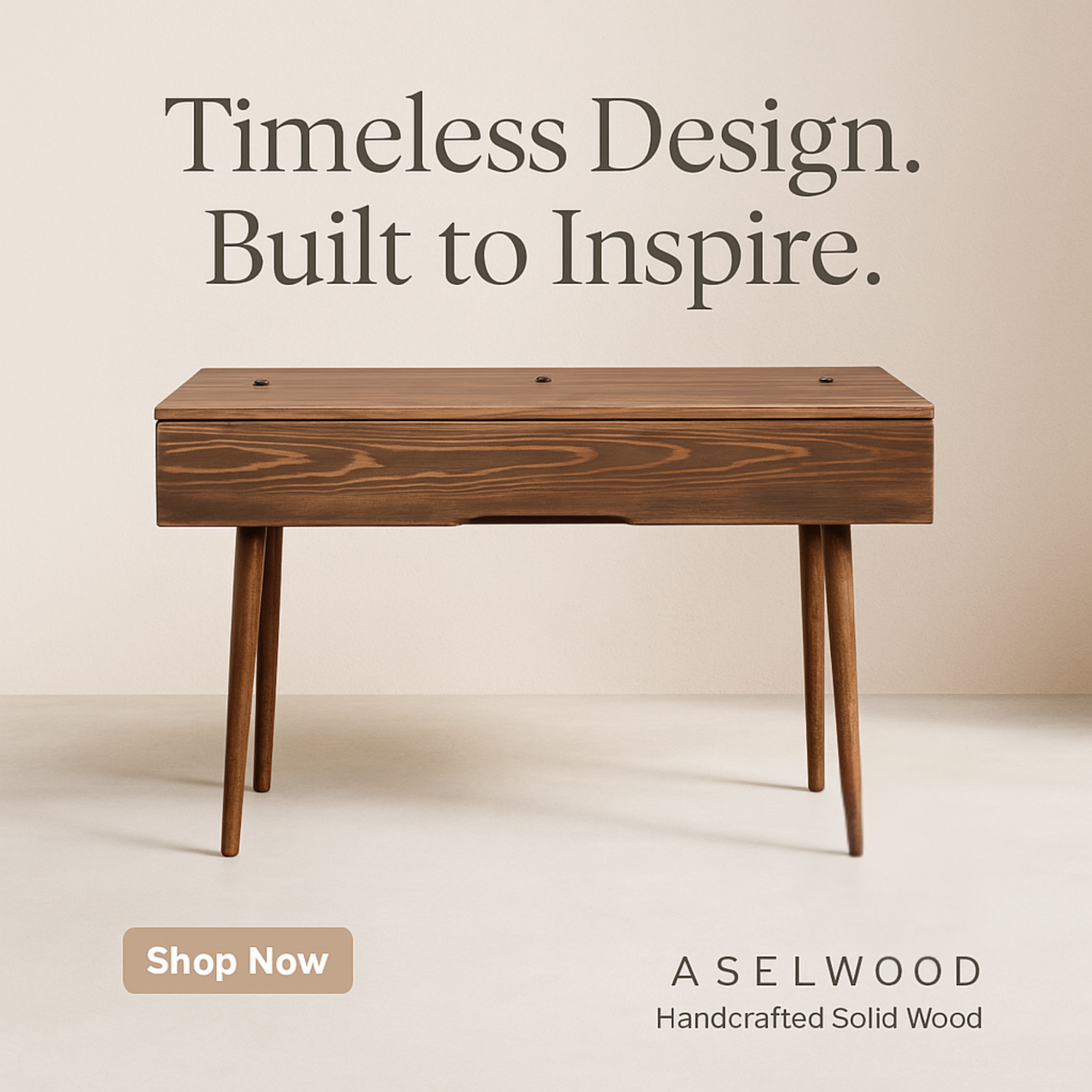 Mid-Century Modern Solid Wood Piano & Keyboard Stand – Handmade Studio Furniture My Store